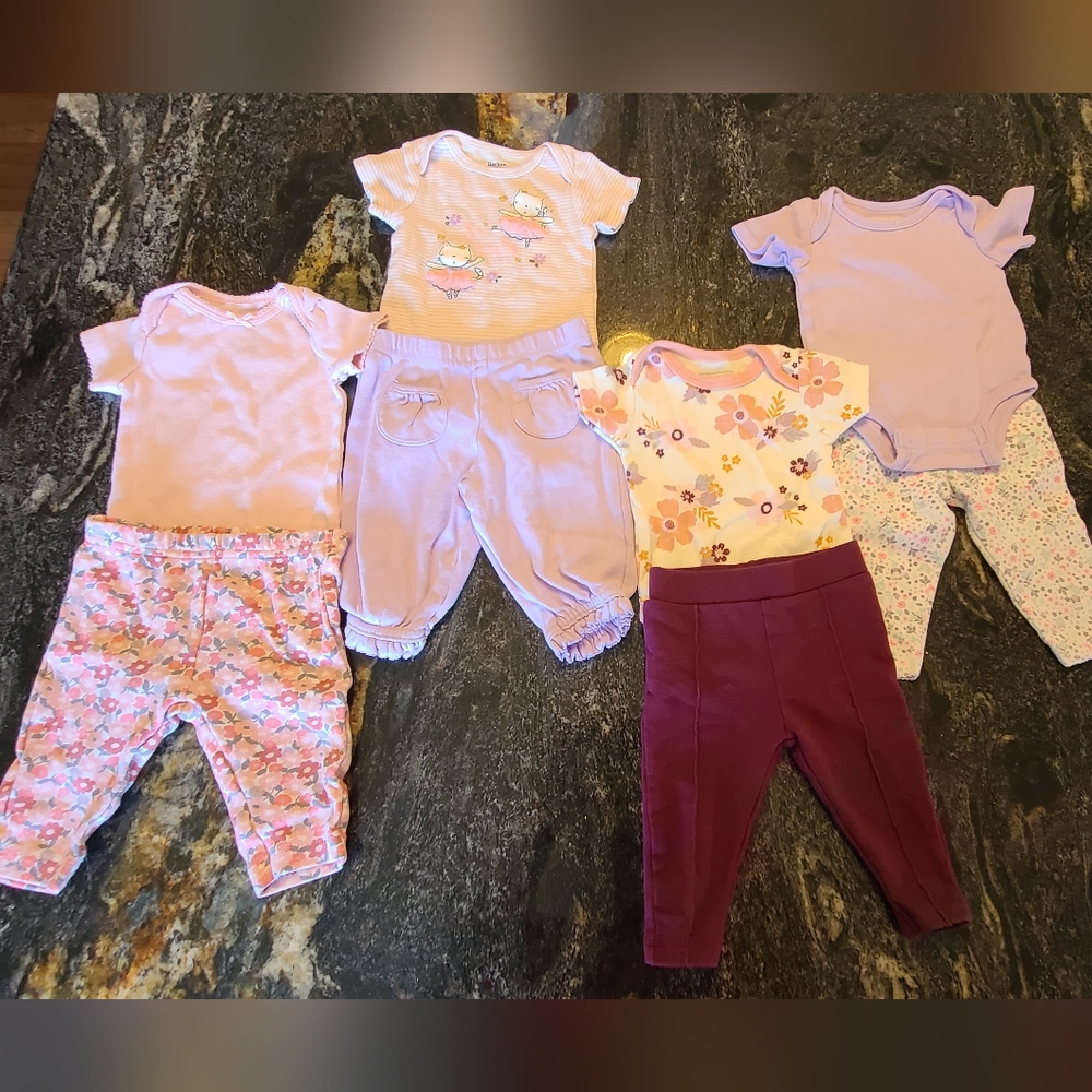4 onesies and pants sets
